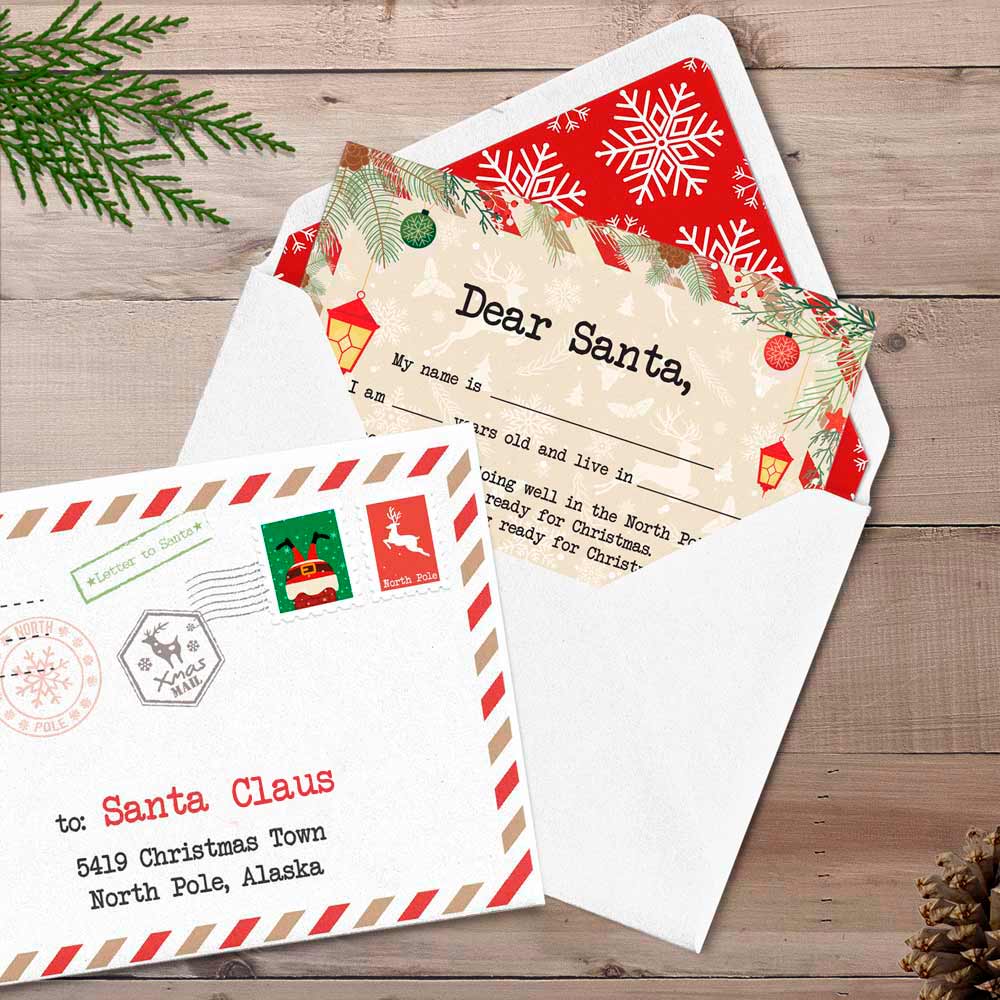 Letter to Santa Claus Christmas kit for kids to write - XOXOKristen
