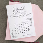 Personalized Bridesmaid Proposal Calendar Card - XOXOKristen