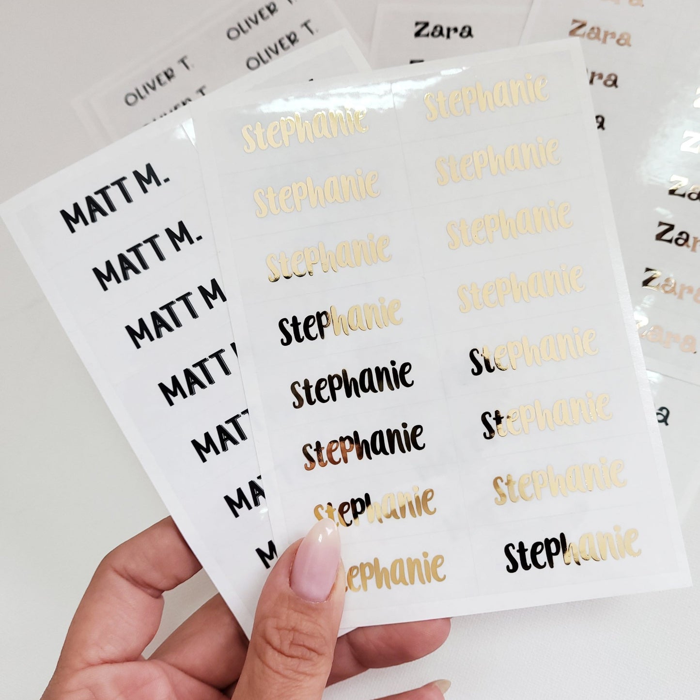 Personalized Kids' Name Labels with Gold Foil - XOXOKristen