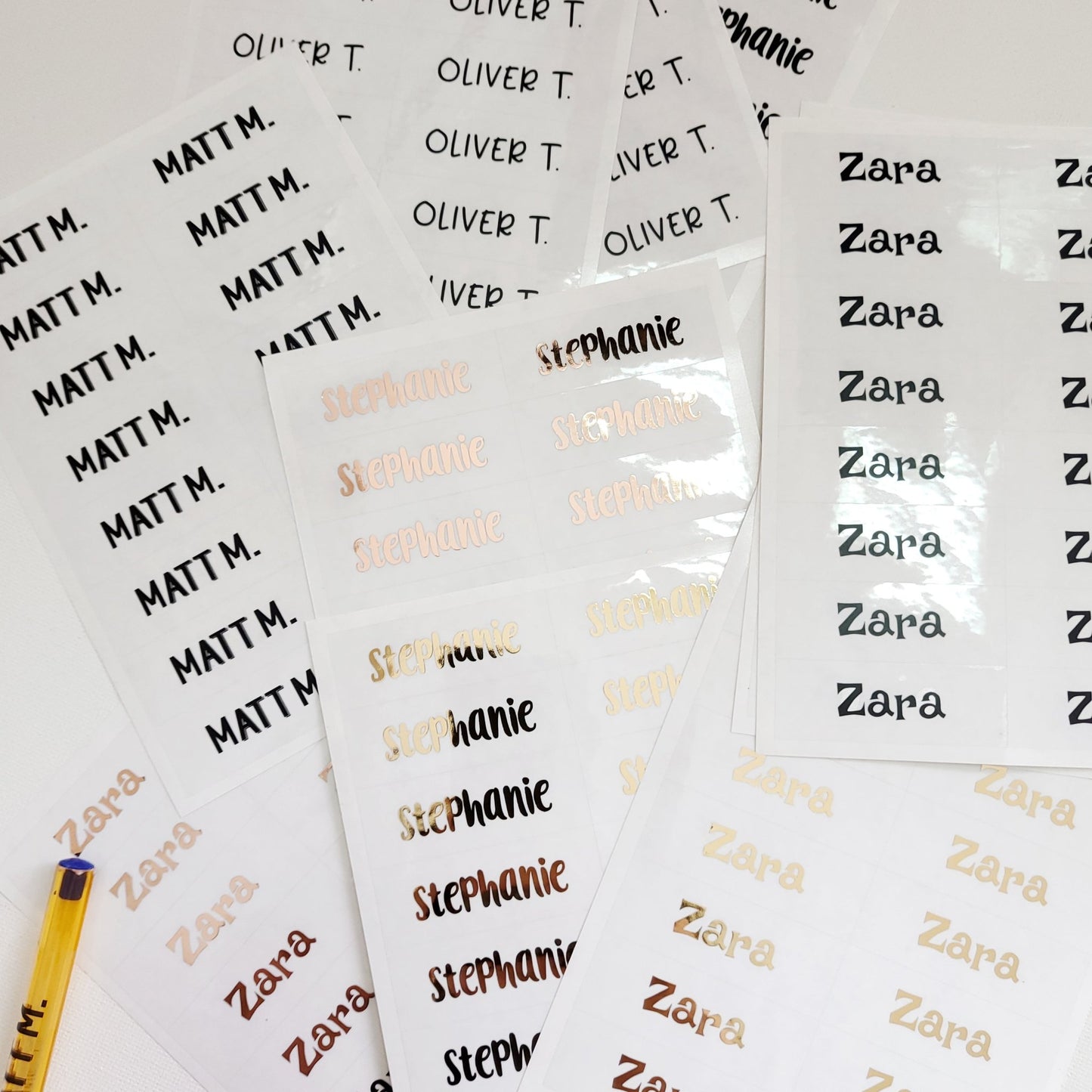 Personalized Kids' Name Labels with Gold Foil - XOXOKristen
