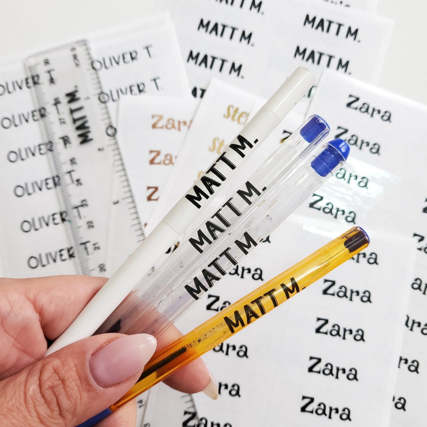 Personalized Kids' Name Labels with Gold Foil - XOXOKristen