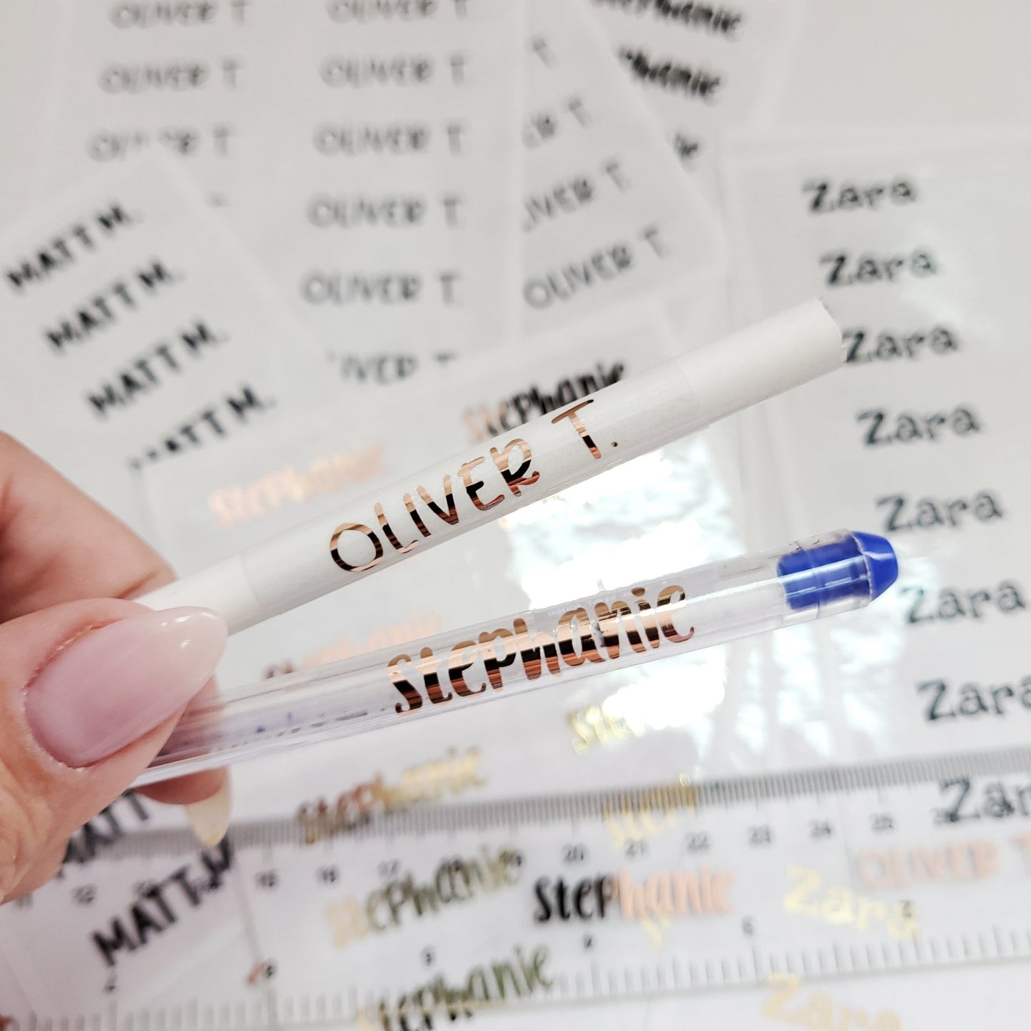 Personalized Kids' Name Labels with Gold Foil - XOXOKristen