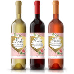 Pink Bridesmaid Proposal Wine Label with Scratch - off Heart - XOXOKristen