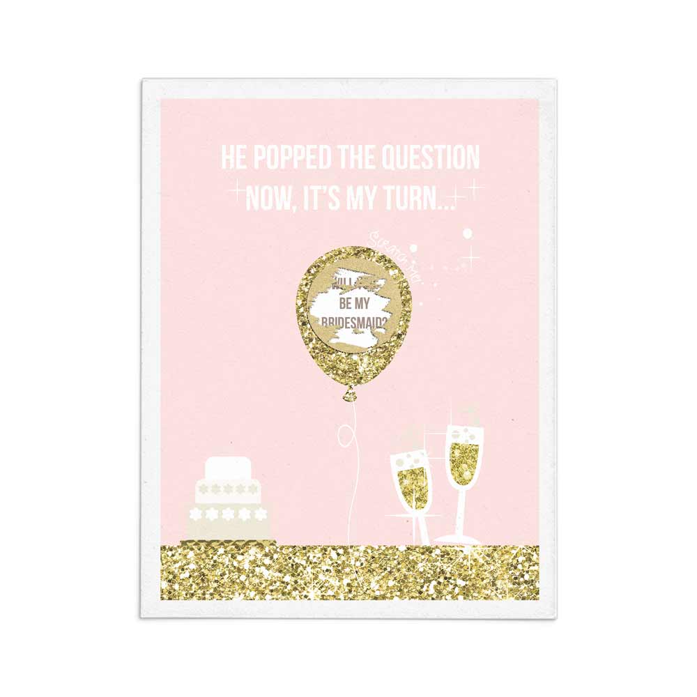 Pink Champagne Moments Scratch - off Proposal Card - XOXOKristen
