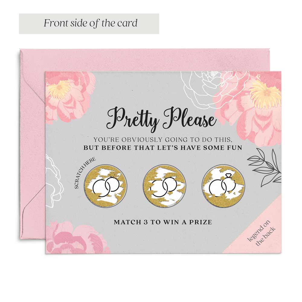 Pink Lottery Card Scratch - off Proposal Card - XOXOKristen