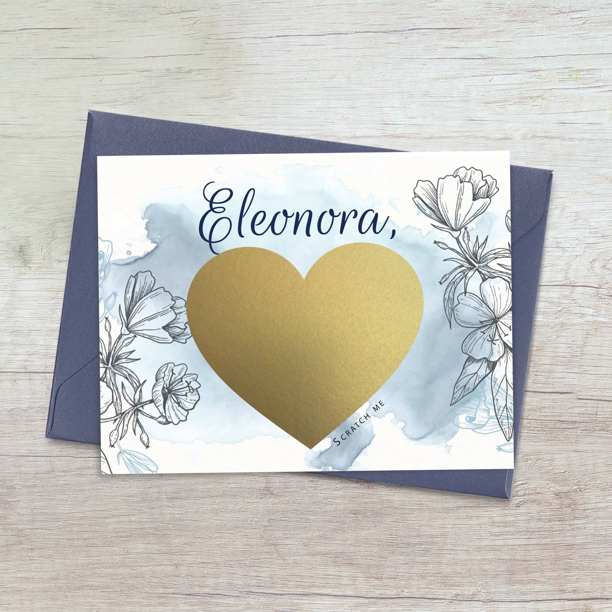 Powder Blue Scratch - off Bridesmaid Proposal Card - XOXOKristen