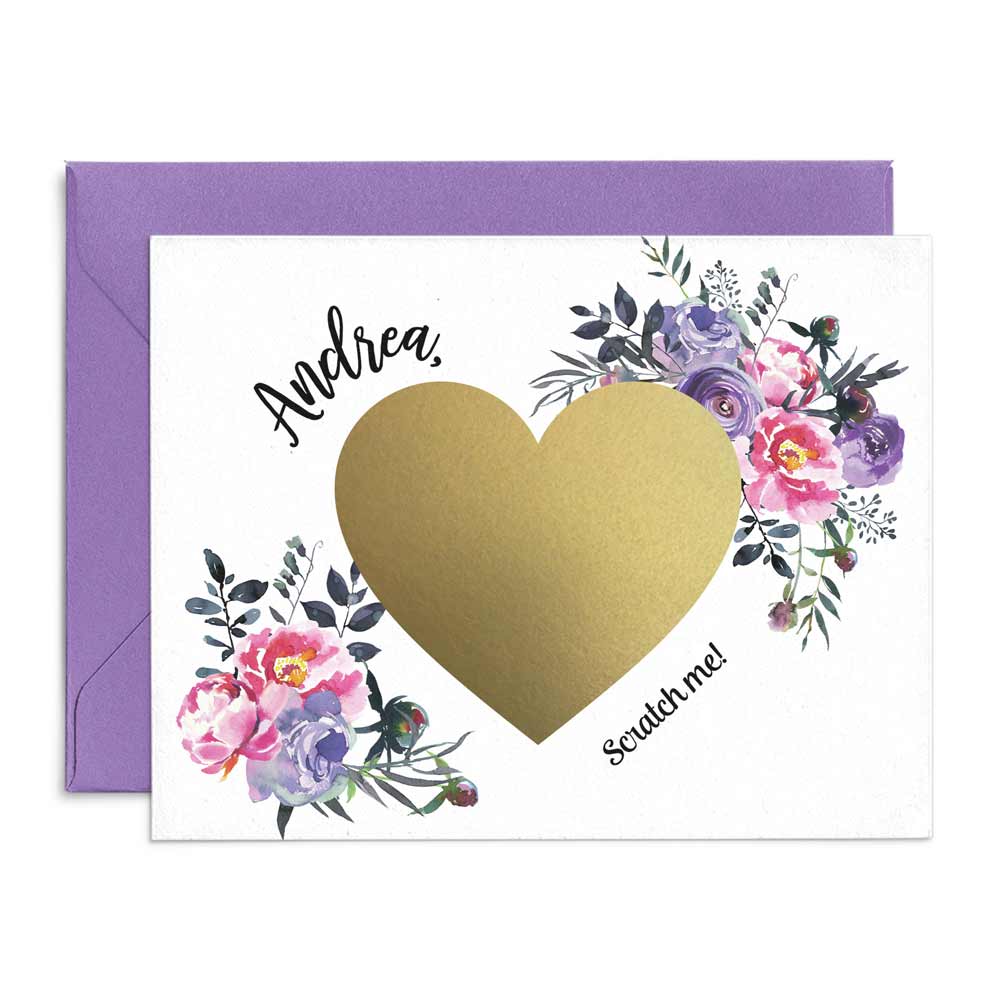 Purple Boho Bouquet Scratch off Card - XOXOKristen