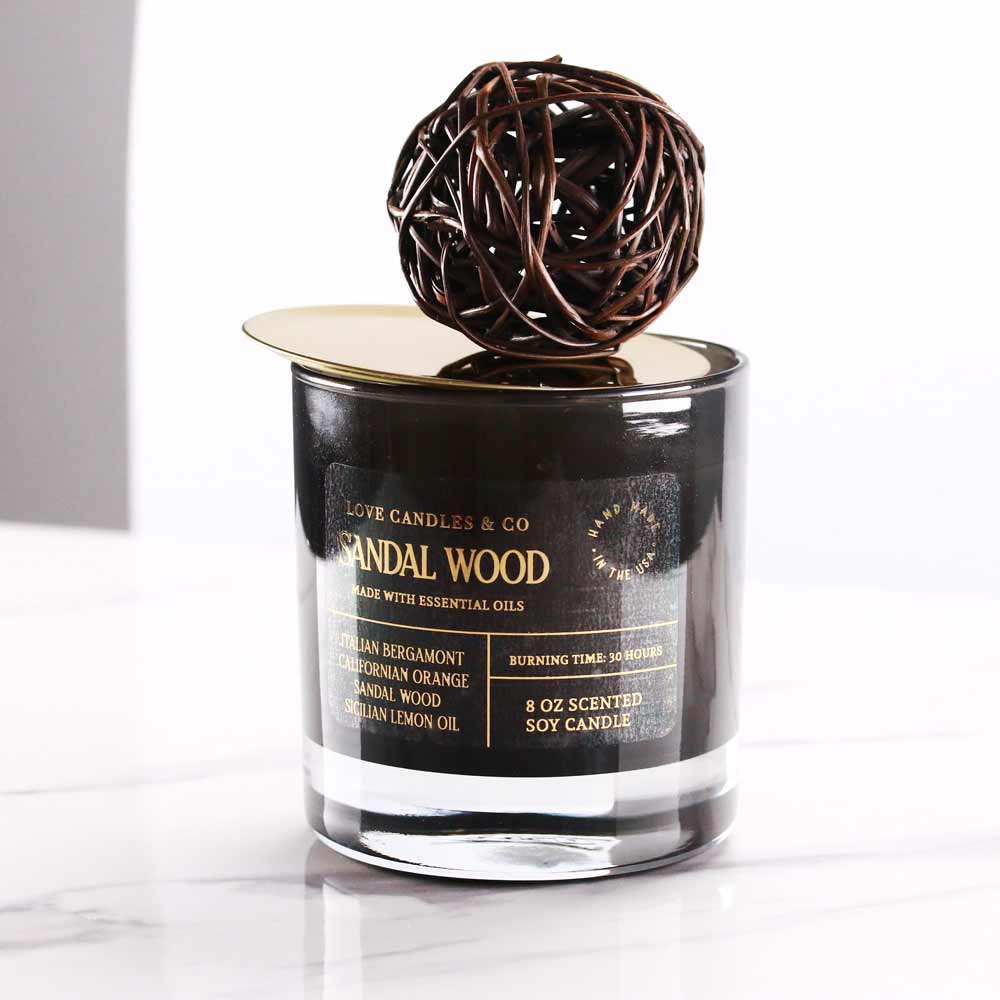 Rectangle Personalized Gold Foiled Candle Label - XOXOKristen