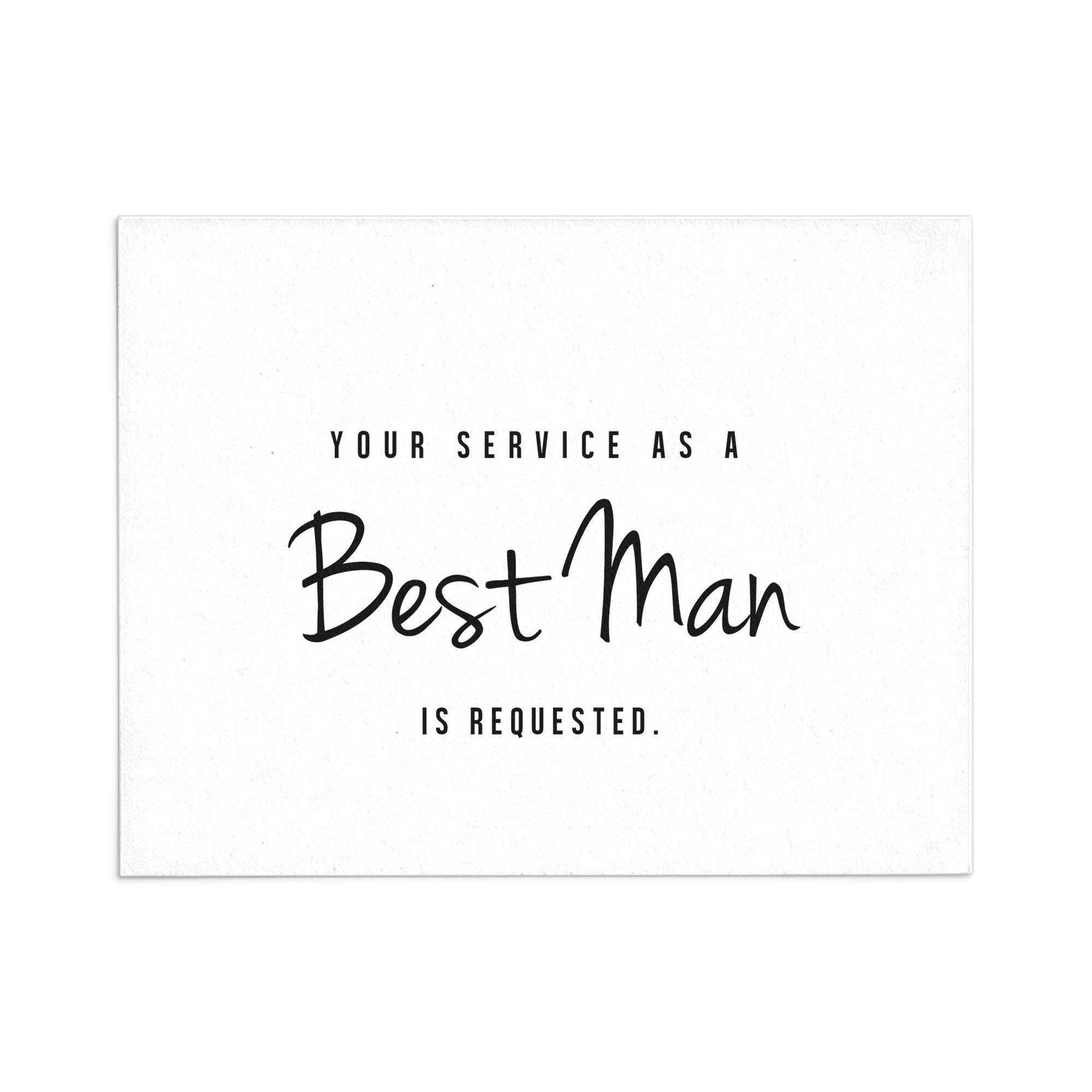 Simple Best Man Proposal Card - Your Service as Best Man is Requested - XOXOKristen