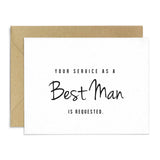 Simple Best Man Proposal Card - Your Service as Best Man is Requested - XOXOKristen