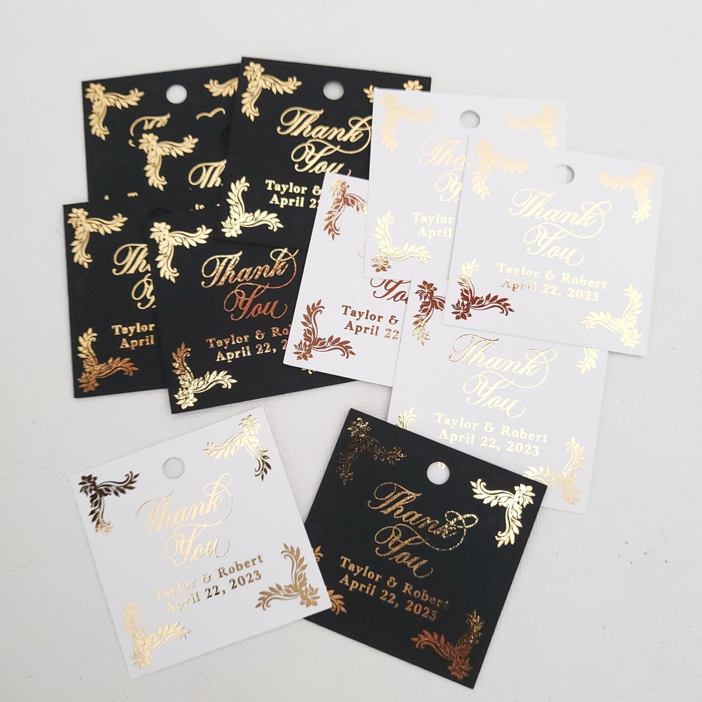 Square Black Wedding Favor Tags - XOXOKristen