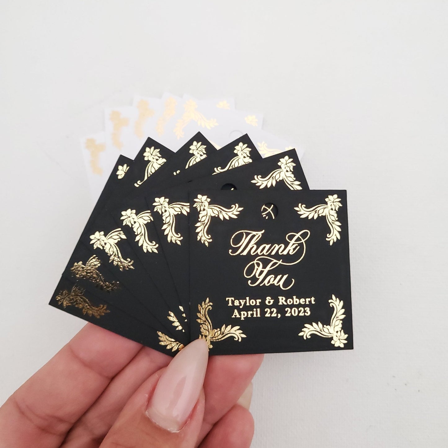 Square Black Wedding Favor Tags - XOXOKristen