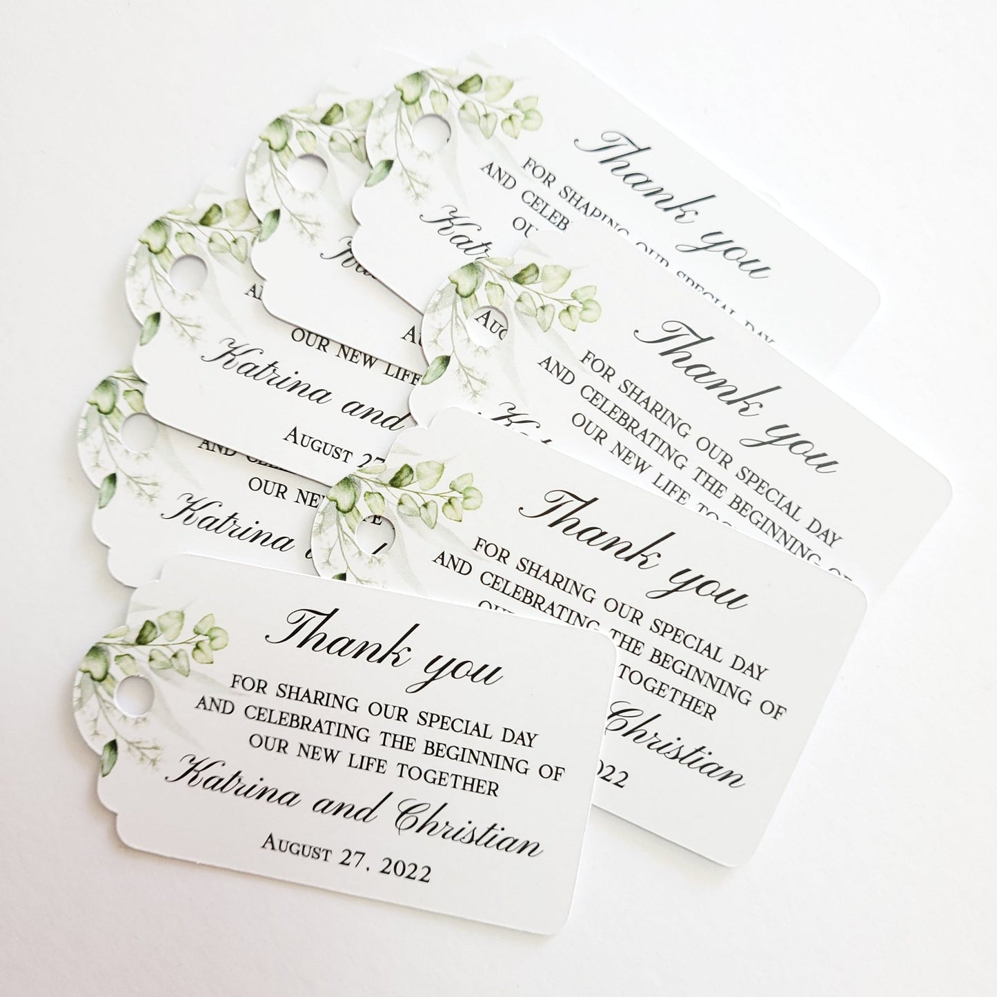 Stylish Greenery Thank you Wedding Favor Tags - XOXOKristen