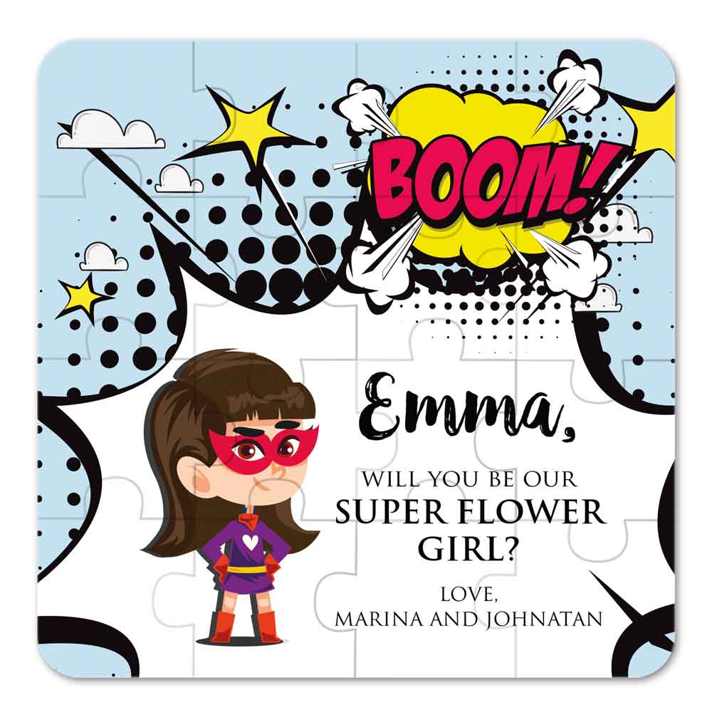 Super Girl Will you be our Flower Girl Puzzle Proposal - XOXOKristen
