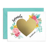 Turquoise Bouquet Will you be my Bridesmaid Proposal Card - XOXOKristen