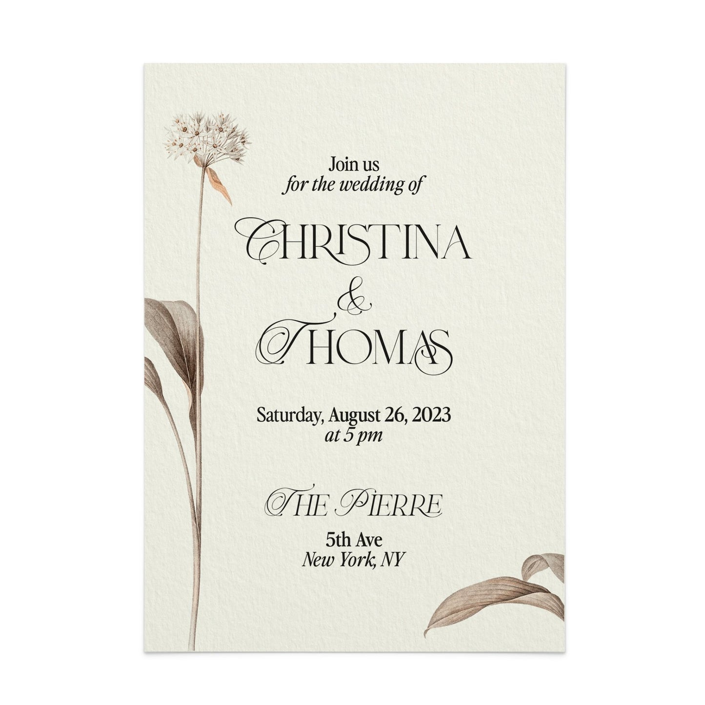 Wedding Invitation Suite in Beige Florals - XOXOKristen