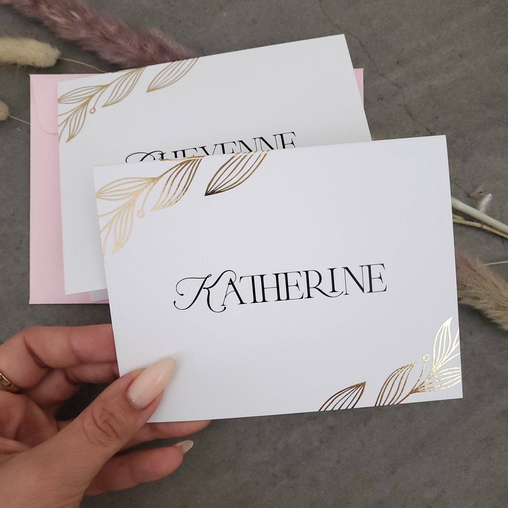 White and Gold Will you be my Bridesmaid Proposal Card - XOXOKristen
