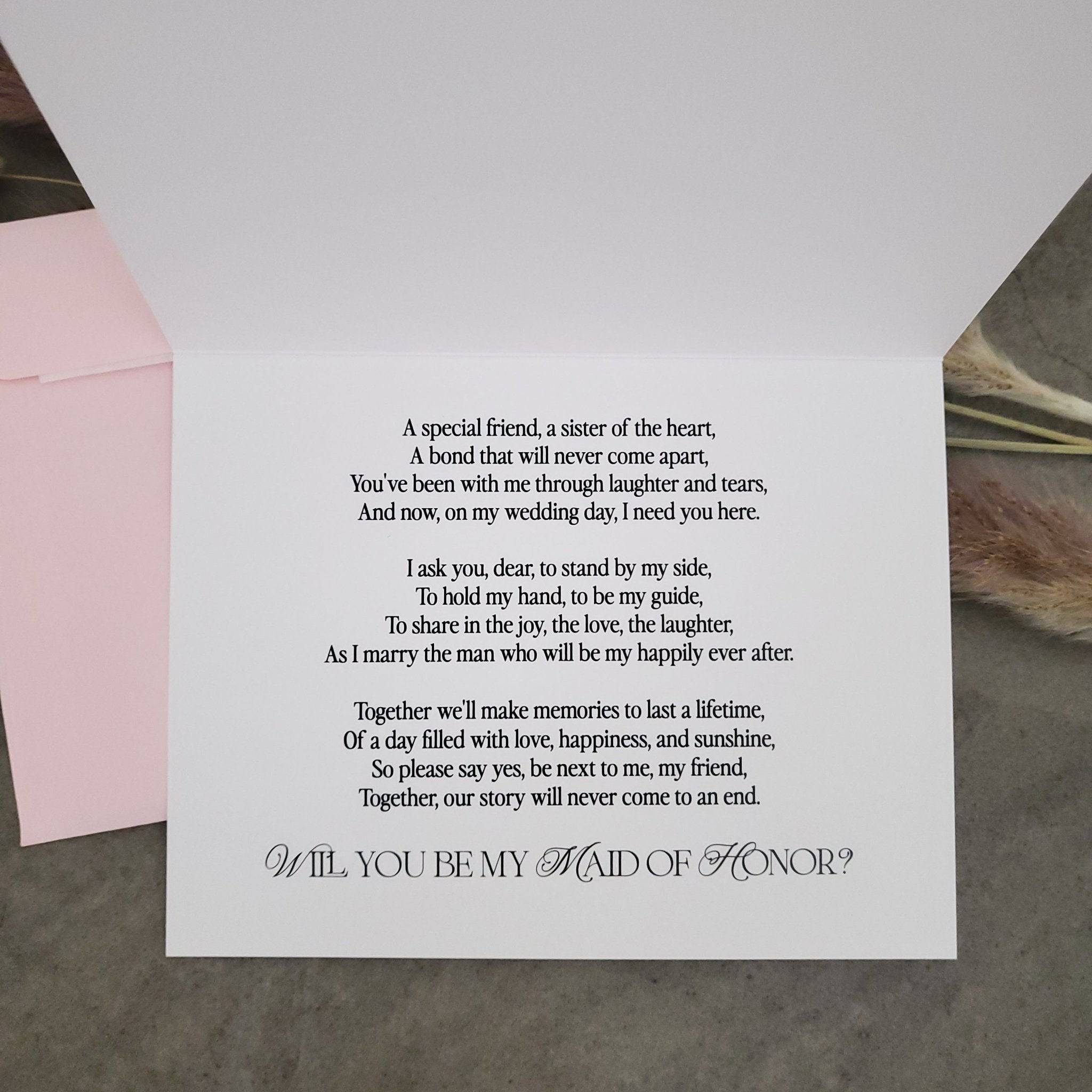 White and Gold Will you be my Bridesmaid Proposal Card - XOXOKristen