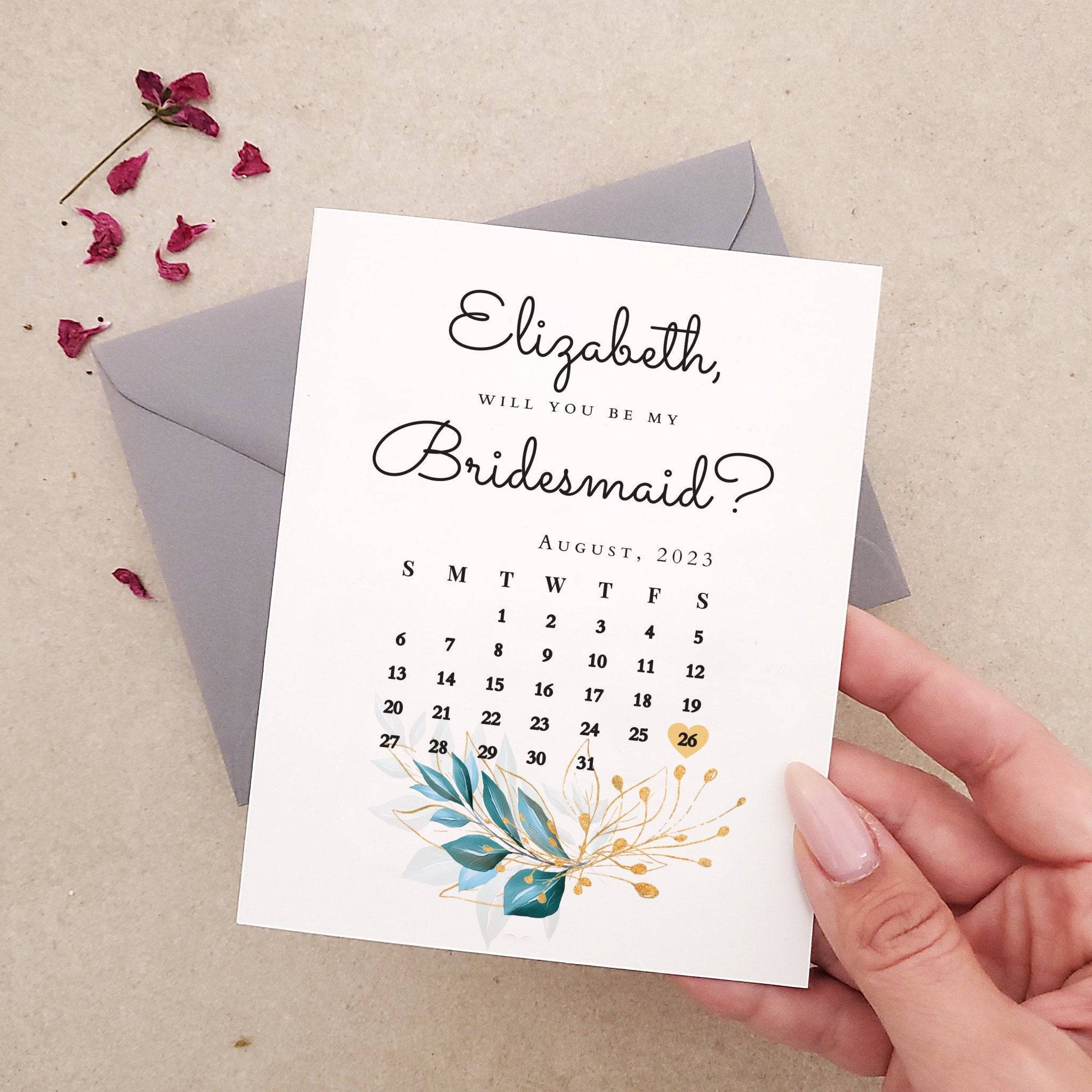 Will You Be My Bridesmaid Personalized Gift Box Card - XOXOKristen
