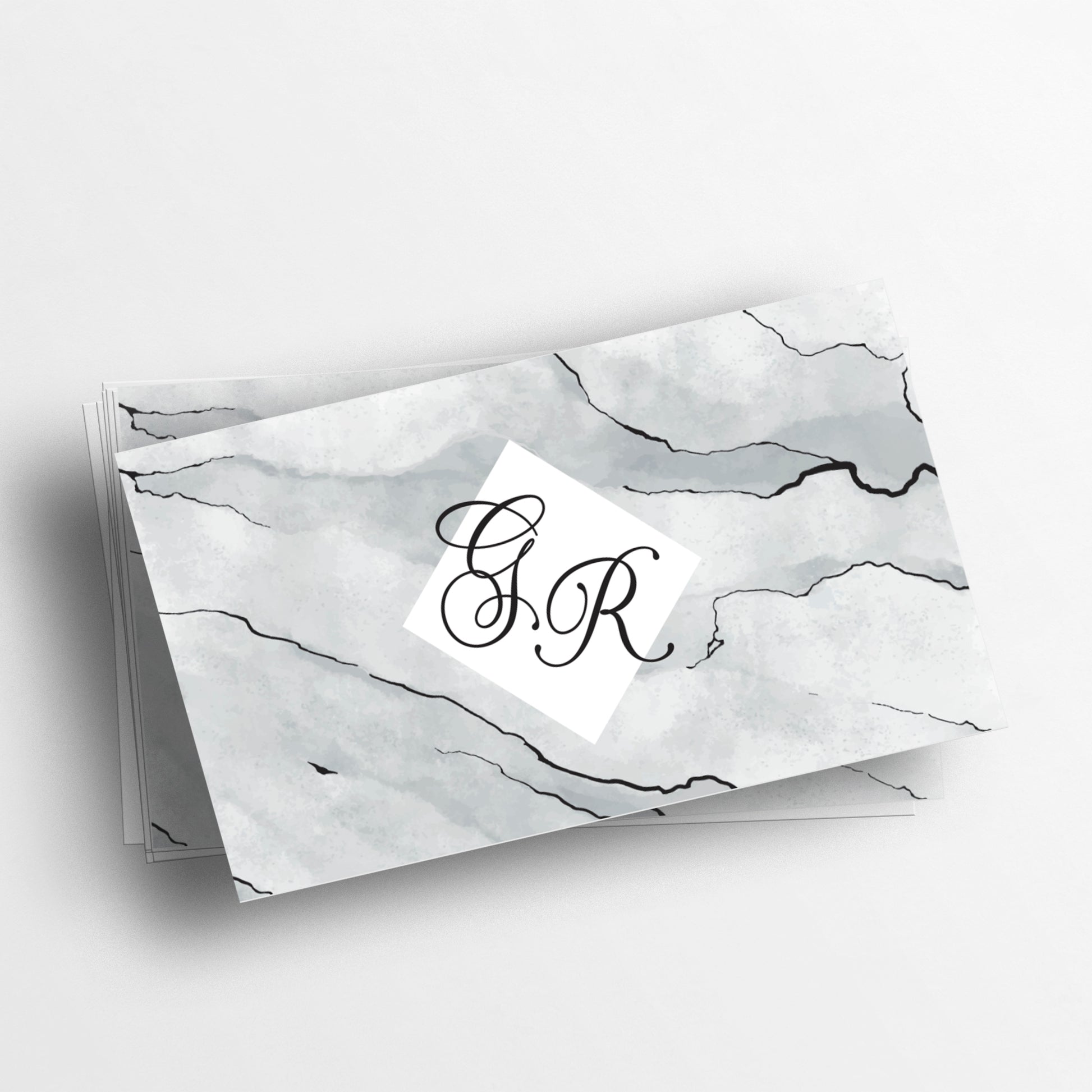 Personalized Business Cards - Elegant Marble Design with Monograms - Reflecting Professionalism and Style - XOXOKristen