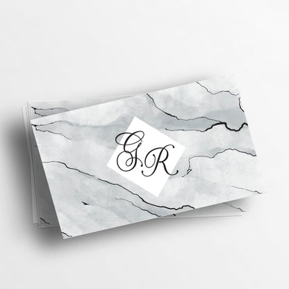 Personalized Business Cards - Elegant Marble Design with Monograms - Reflecting Professionalism and Style - XOXOKristen