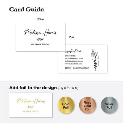 Personalized Business Cards - Elegant Design with Delicate Flowers - XOXOKristen