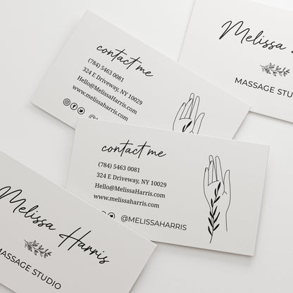 Personalized Business Cards - Elegant Design with Delicate Flowers - XOXOKristen