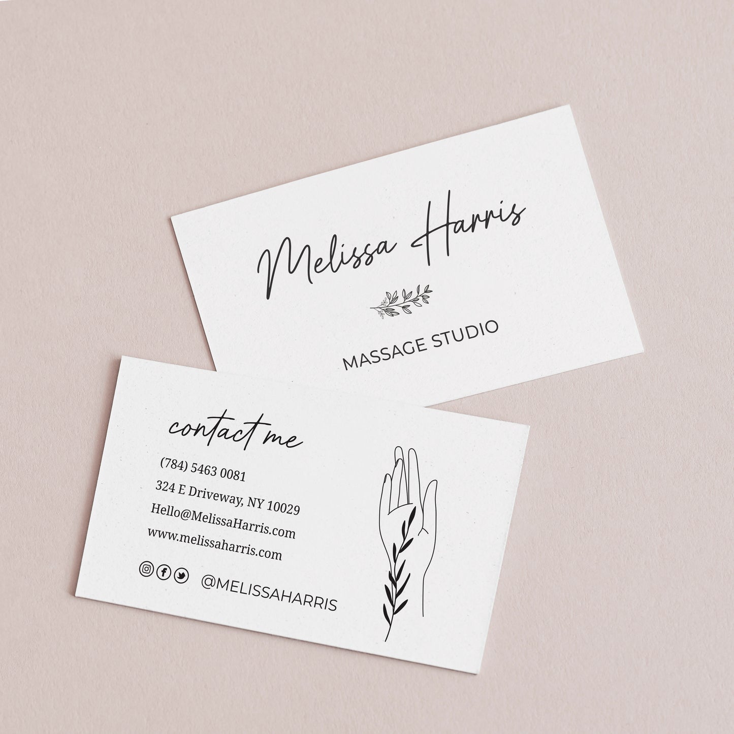 Personalized Business Cards - Elegant Design with Delicate Flowers - XOXOKristen