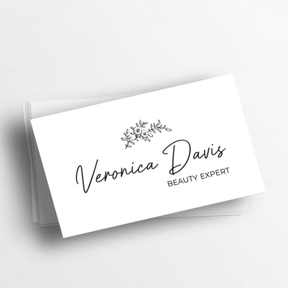 Personalized Business Cards - Elegant Design with Delicate Flower Branch - Reflecting Your Brand's Essence -  XOXOKristen