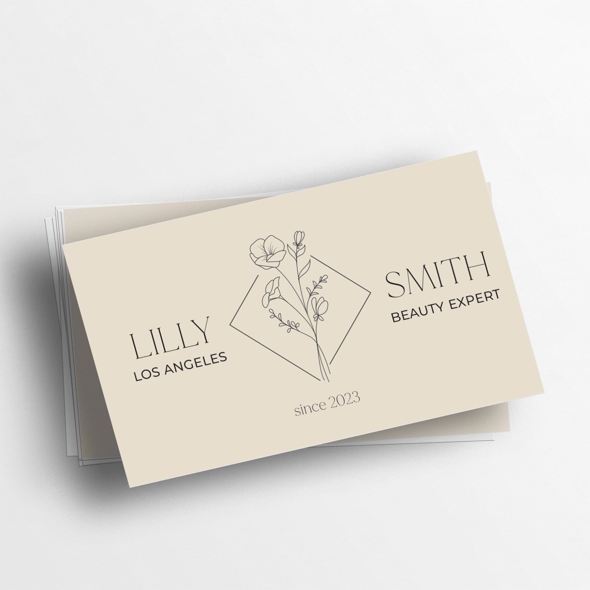 Custom business cards with elegant floral design and variety of color options - XOXOKristen