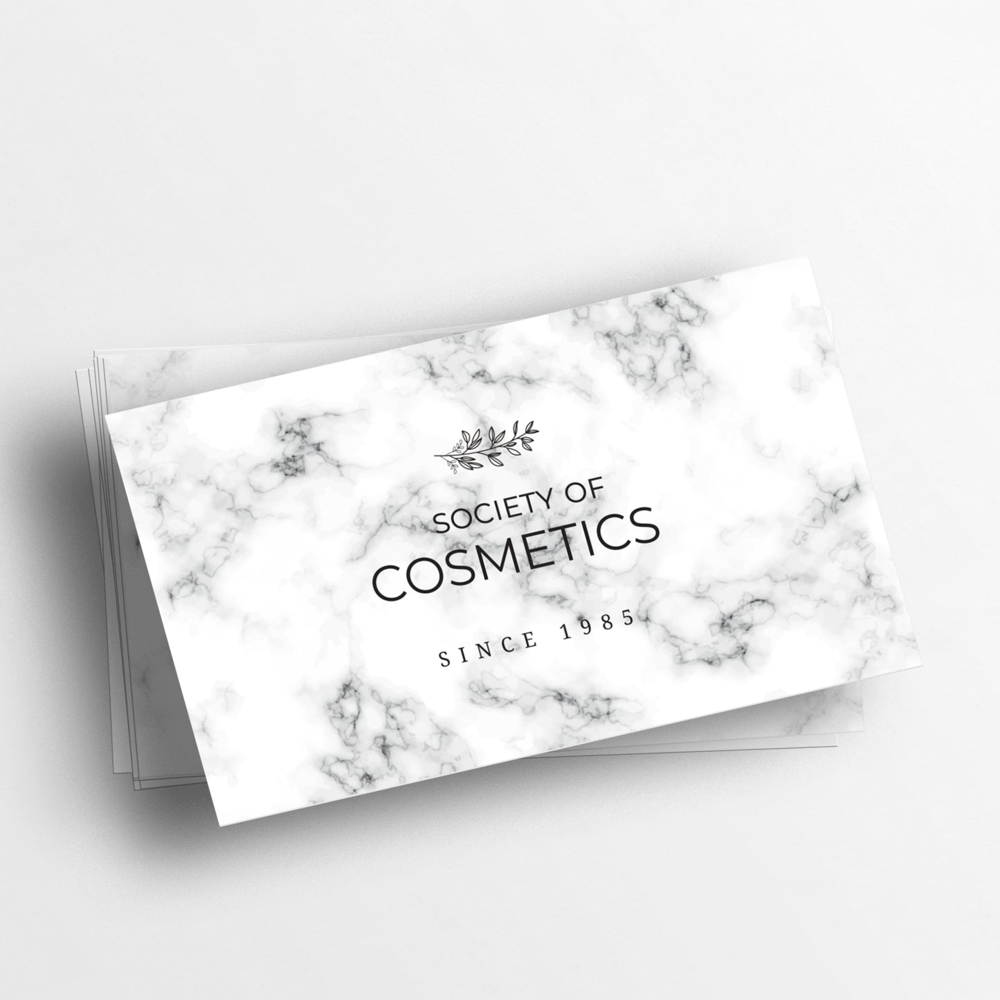 Personalized Business Cards - Sophisticated Marble Design with Delicate Flower Branch - XOXOKristen