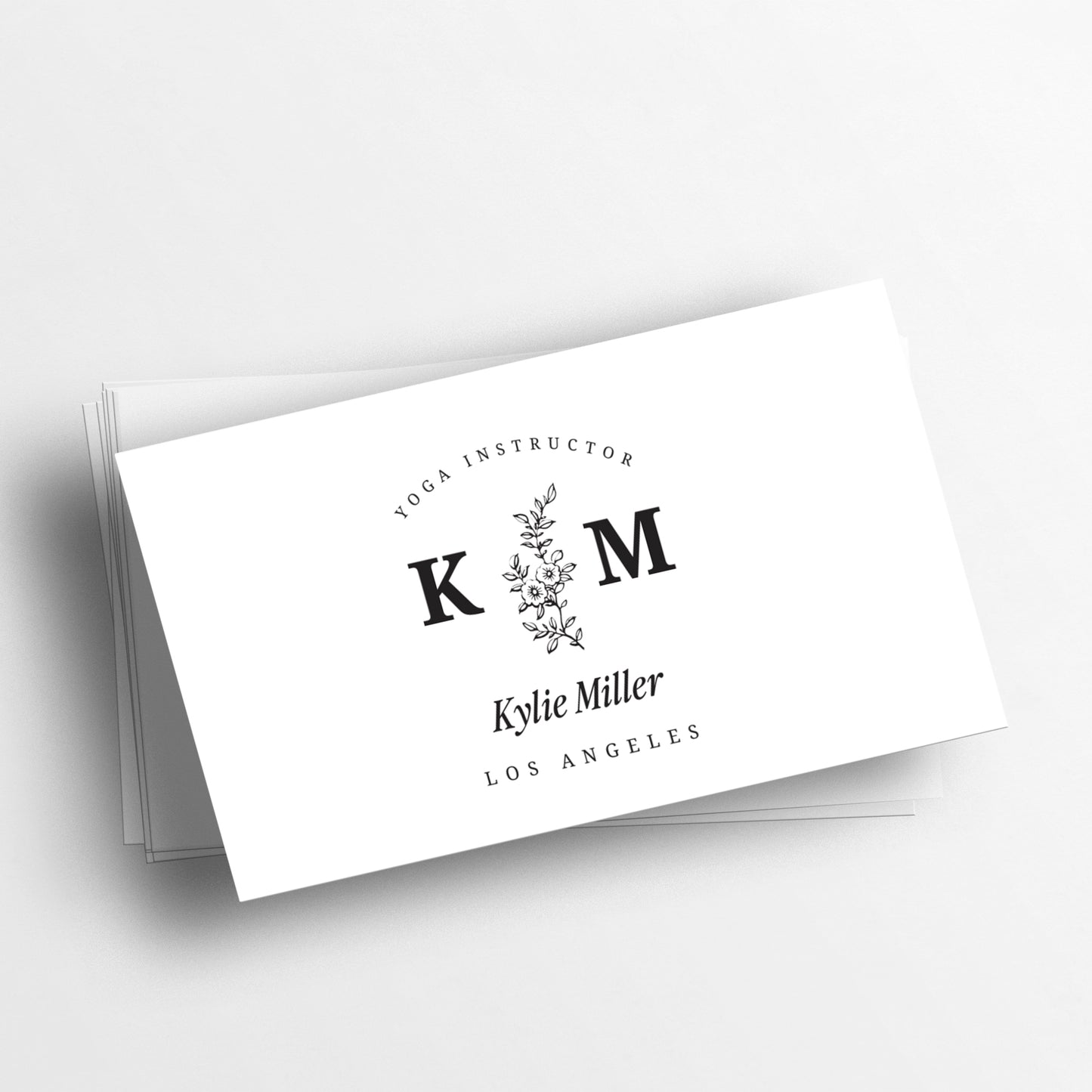 Personalized Business Cards - Elegant Monogram Floral Design - XOXOKristen