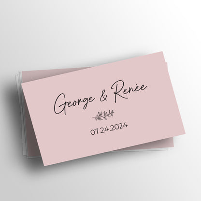 Elegant personalized wedding website cards by XOXOKristen, featuring couple's names in stylish calligraphy, a delicate floral design, and a QR code for quick website access.