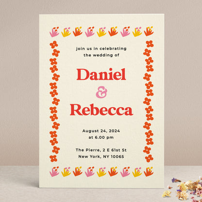colorful wedding invitations with flowers - XOXOKristen
