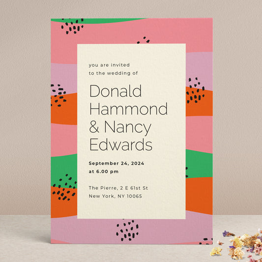 wedding invitations with abstract coral beach design - XOXOKristen