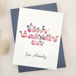 Personalized Romantic Valentine’s Day card with floral Happy Valentine’s Day design – XOXOKristen