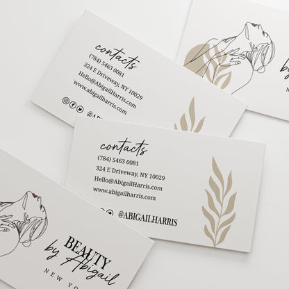 Personalized Business Cards - Modern Elegance and Feminine Charm - Nude Design with Stylish Calligraphy - Perfect for Small Businesses - XOXOKristen