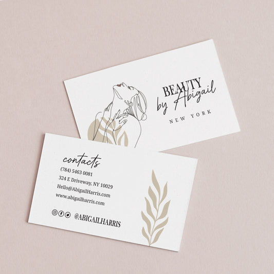 Personalized Business Cards - Modern Elegance and Feminine Charm - Nude Design with Stylish Calligraphy - Perfect for Small Businesses - XOXOKristen