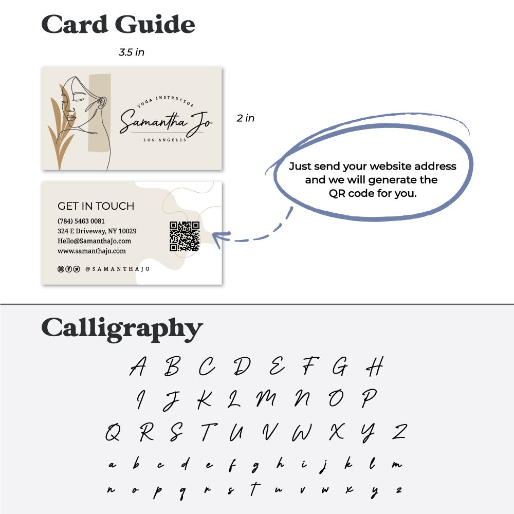 Personalized Business Cards - Modern Nude Design with Stylish Calligraphy - Make a Lasting Impression - XOXOKristen