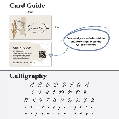 Personalized Business Cards - Modern Nude Design with Stylish Calligraphy - Make a Lasting Impression - XOXOKristen