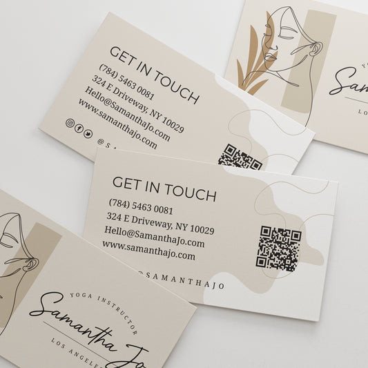 Personalized Business Cards - Modern Nude Design with Stylish Calligraphy - Make a Lasting Impression - XOXOKristen