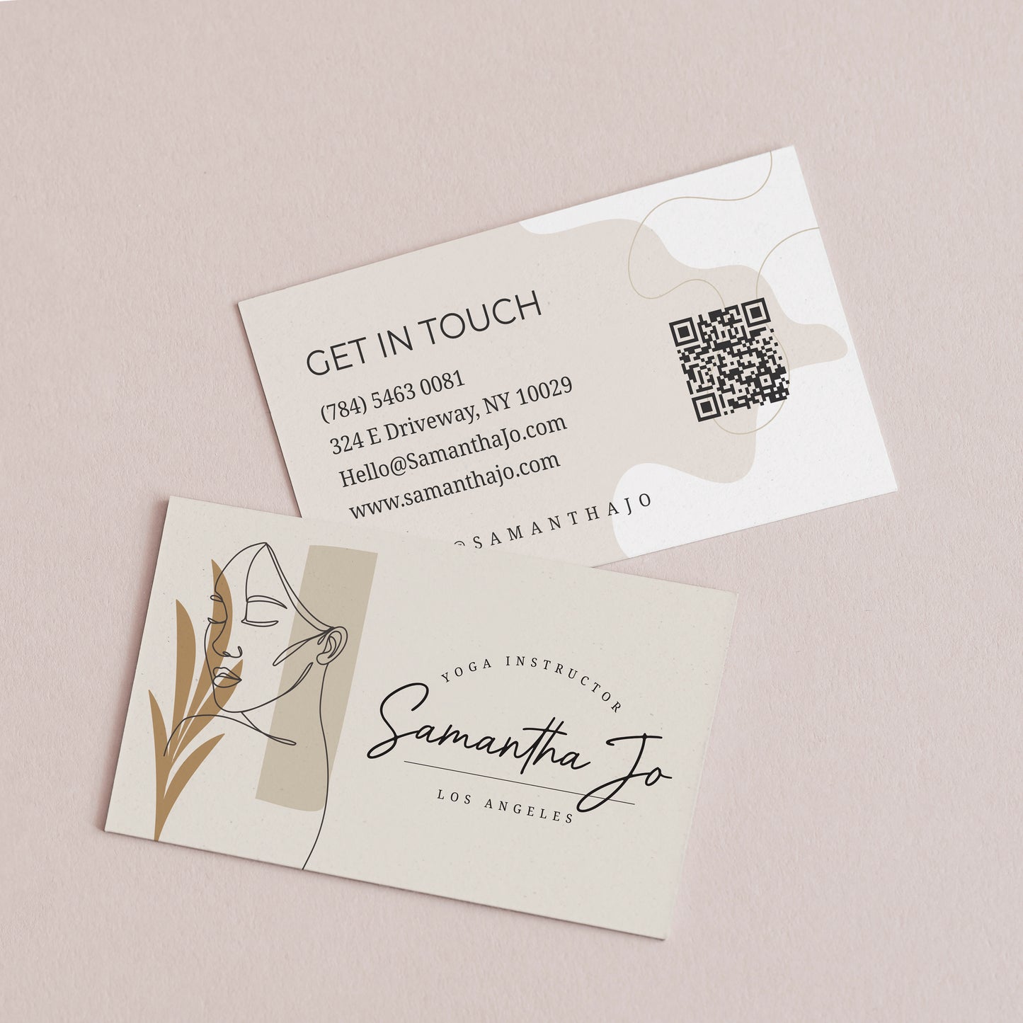 Personalized Business Cards - Modern Nude Design with Stylish Calligraphy - Make a Lasting Impression - XOXOKristen