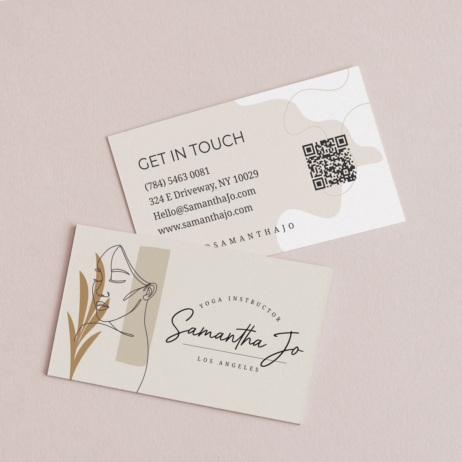 Personalized Business Cards - Modern Nude Design with Stylish Calligraphy - Make a Lasting Impression - XOXOKristen