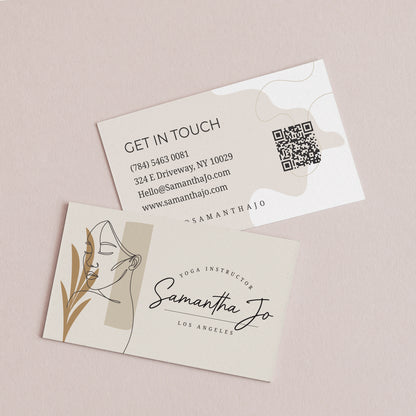 Personalized Business Cards - Modern Nude Design with Stylish Calligraphy - Make a Lasting Impression - XOXOKristen
