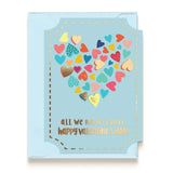 Pack of 12 Blue Mini Valentine's Day Cards with XOXO Stickers