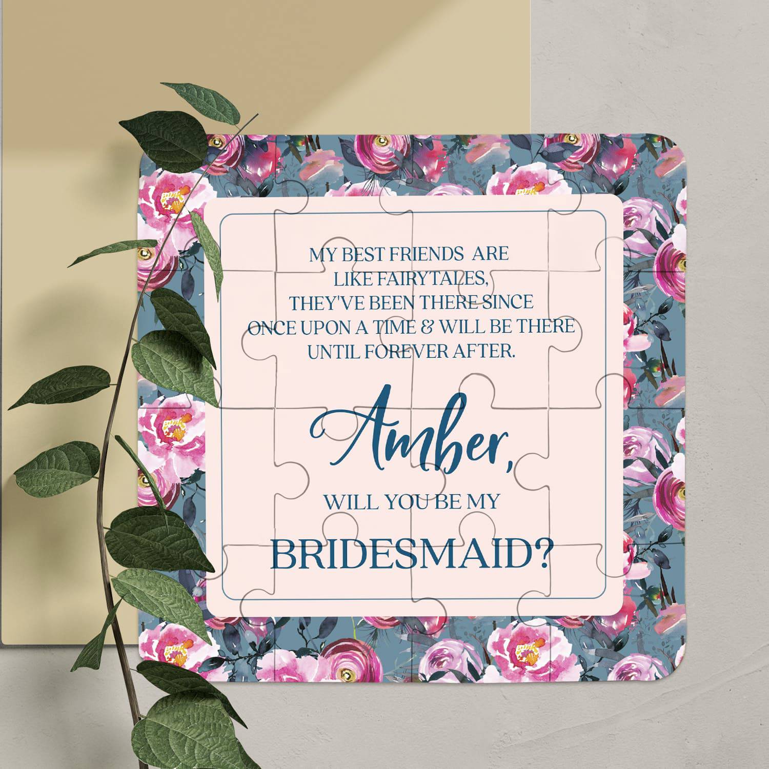 Blush & Blue Best Friends Bridesmaid Puzzle - XOXOKristen