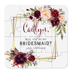 Burgundy & Geometric Frame Bridesmaid Puzzle - XOXOKristen