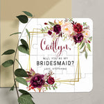 Burgundy & Geometric Frame Bridesmaid Puzzle - XOXOKristen