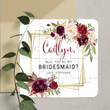 Burgundy & Geometric Frame Bridesmaid Puzzle - XOXOKristen