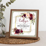 Burgundy & Geometric Frame Bridesmaid Puzzle - XOXOKristen